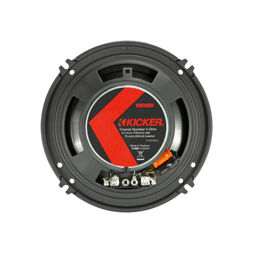 Kicker KSC650, KS Series 6.5" 2-Way 4 Ohm Coaxial Speakers (51KSC6504)