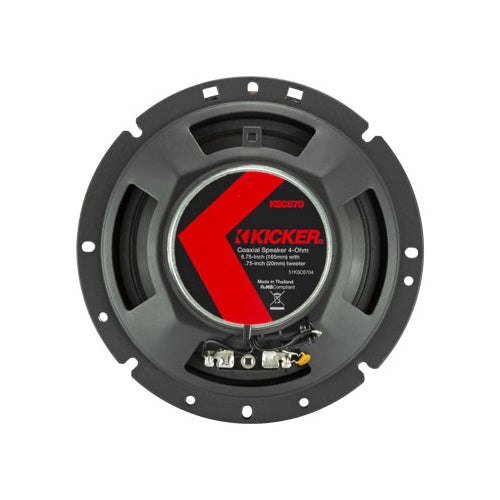Kicker KSC6704, KS Series 6.75" 2-Way 4 Ohm Coaxial Speakers (51KSC6704)