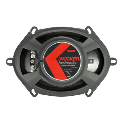 Kicker KSC680, KS Series 6x8" 2-Way 4 Ohm Coaxial Speakers (51KSC6804)