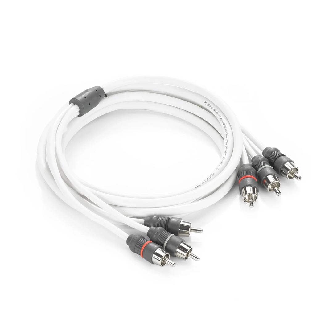 JL Audio XMD-WHTAIC3-6, 1 Channel Marine Audio Interconnect RCA, 6 Ft.