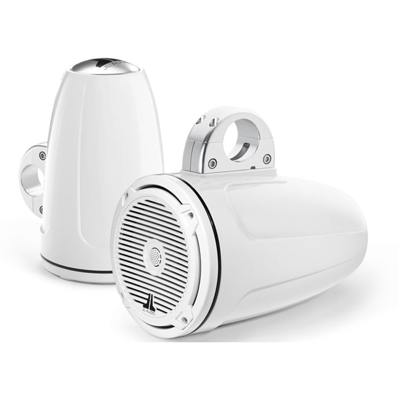 JL Audio MX770-ETXv3-CG-WH, MX Series Marine 7.7" Tower Coaxial Speakers, White Classic Grille, 70W
