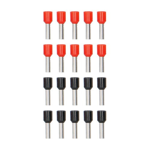 T-Spec V10GA-FERR, (20)Ferrule 10ga Red/Black