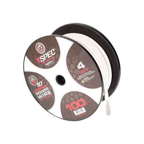 T-Spec V10PW-4100, Wire 4ga 100' Pearl