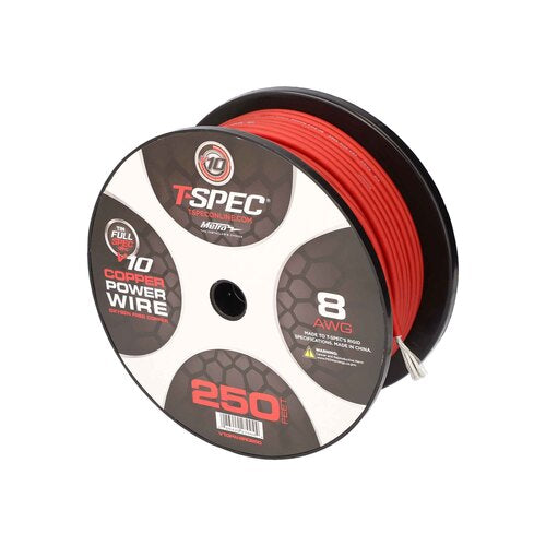 T-Spec V10PW-8RD250, Wire 8ga 250' Red