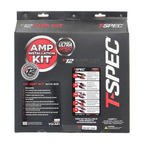 T-Spec V12-AK1, Amp Kit 0ga RCA