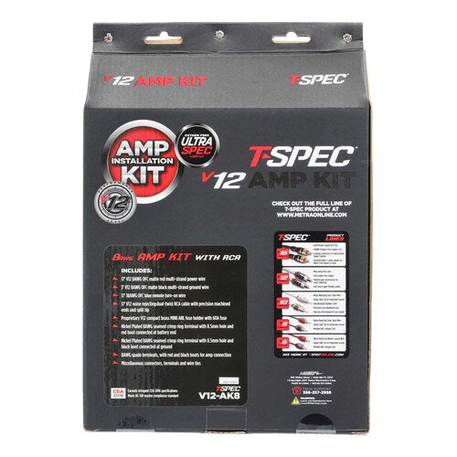 T-Spec V12-AK8, Amp Kit 8ga RCA