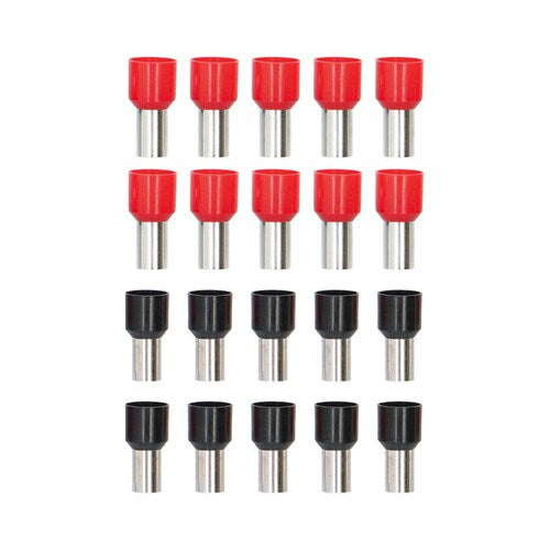 T-Spec V4GA-FERR, (20)Ferrule 4ga Red/Black