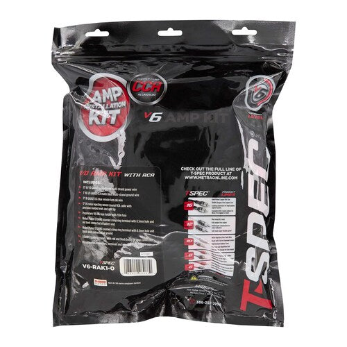 T-Spec V6-RAK1-0, Amp Kit 0ga RCA CCA