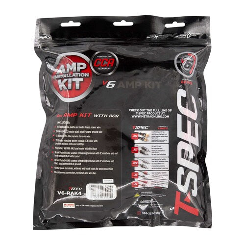 T-Spec V6-RAK4, Amp Kit 4ga RCA CCA