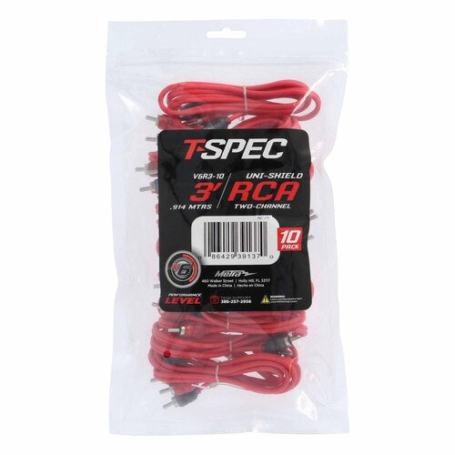 T-Spec V6R3-10, (10)RCA 2ch 3'