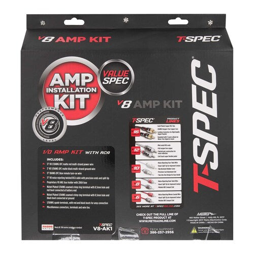T-Spec V8-AK1, Amp Kit 0ga RCA