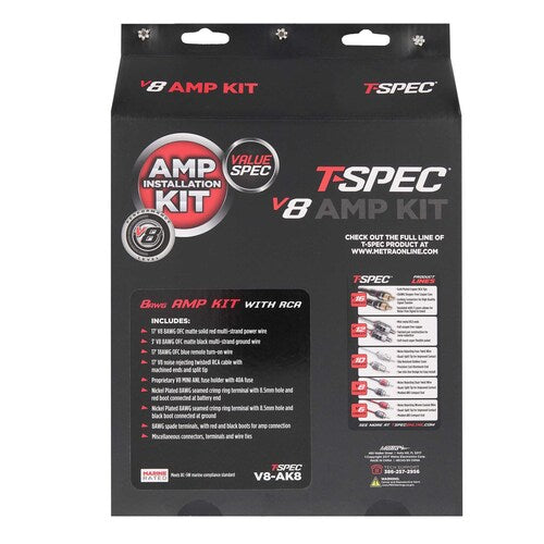 T-Spec V8-AK8, Amp Kit 8ga RCA