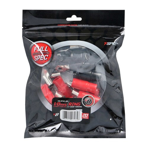 T-Spec V8-RTN1-20, (20)Ring Term 1/0ga 1/4"