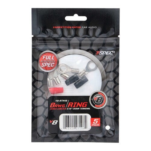T-Spec V8-RTN18, (5)Ring Term 8ga 5/16"