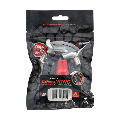 T-Spec V8-RTN1, (5)Ring Term 1/0ga 1/4"