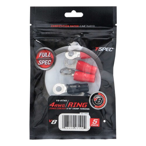 T-Spec V8-RTN9, (5)Ring Term 4ga 5/16"