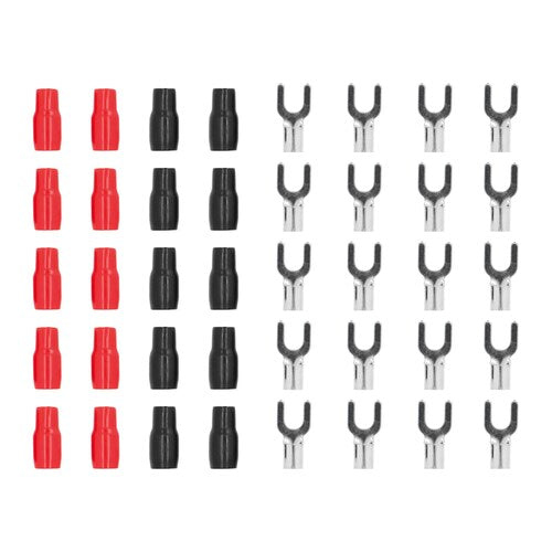 T-Spec V8-ST2-20, Spade Term 8ga (10)Red/10 Blk