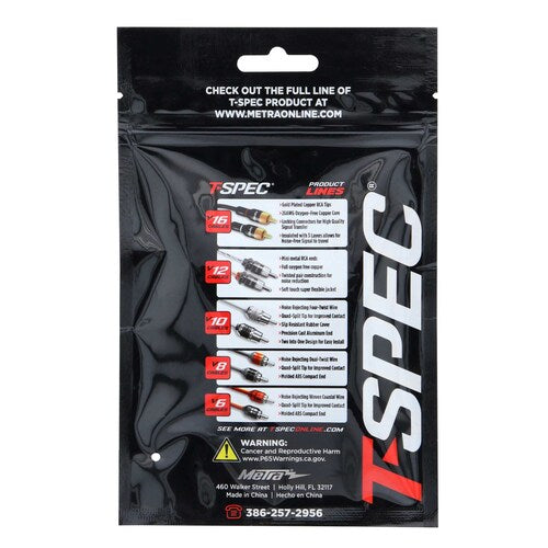 T-Spec V8-ST2, (5)Spade Term 8ga (3)Red/