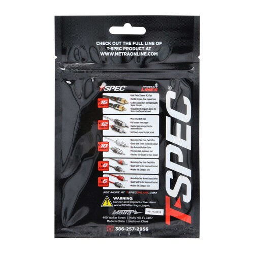 T-Spec V8-ST3, (5)Spade Term 8ga (3)Red/