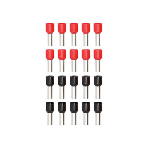 T-Spec V8GA-FERR, (20)Ferrule 8ga Red/Black