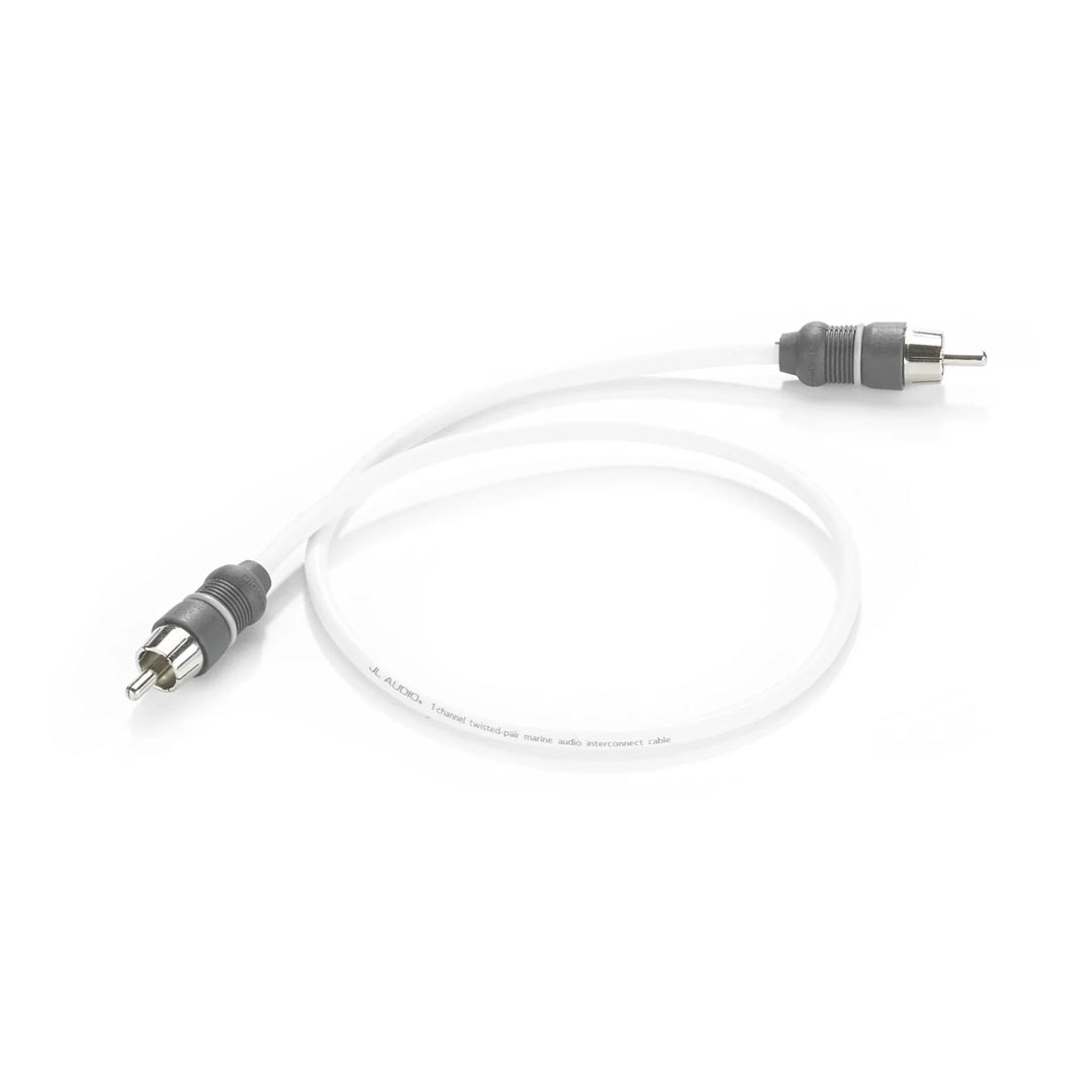 JL Audio XMD-WHTAIC1-1.5, 1 Channel Marine Audio Interconnect RCA, 1.5 Ft.