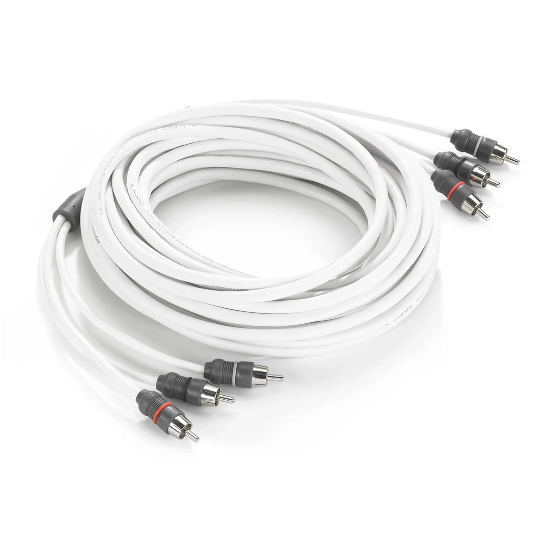 JL Audio XMD-WHTAIC3-25, 1 Channel Marine Audio Interconnect RCA, 25 Ft.