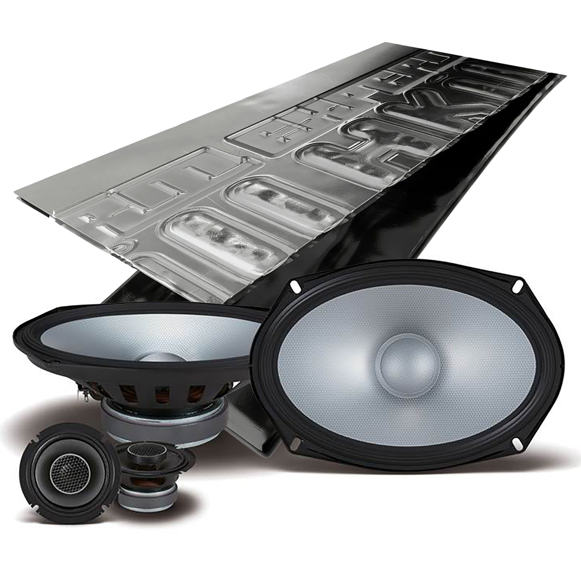 Alpine S2-S69C, S Series 6x9" 2-Way Hi-Res Speakers + Sound Damping Kit Bundle