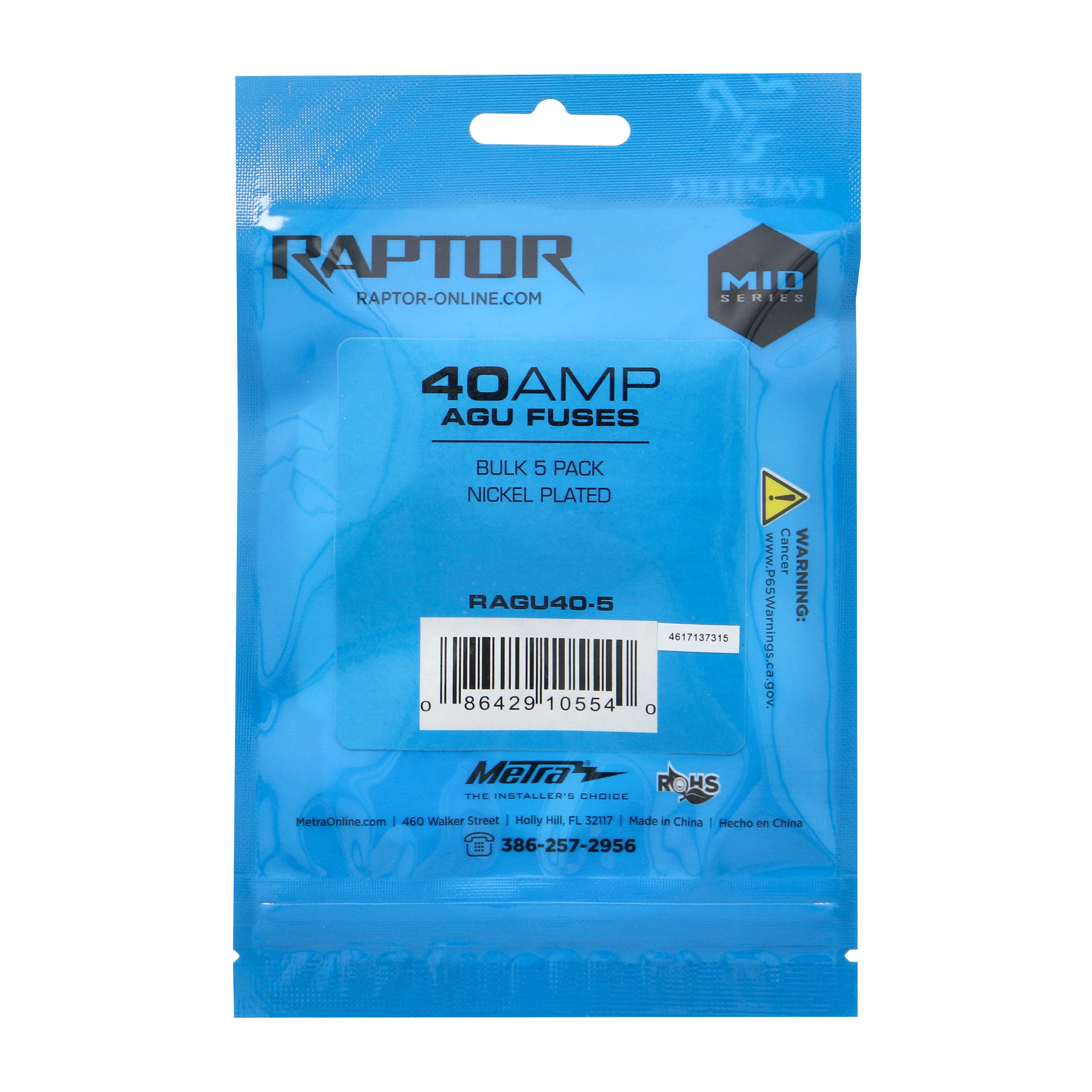 Raptor RAGU40-5, (5)Fuses AGU 40 Amp