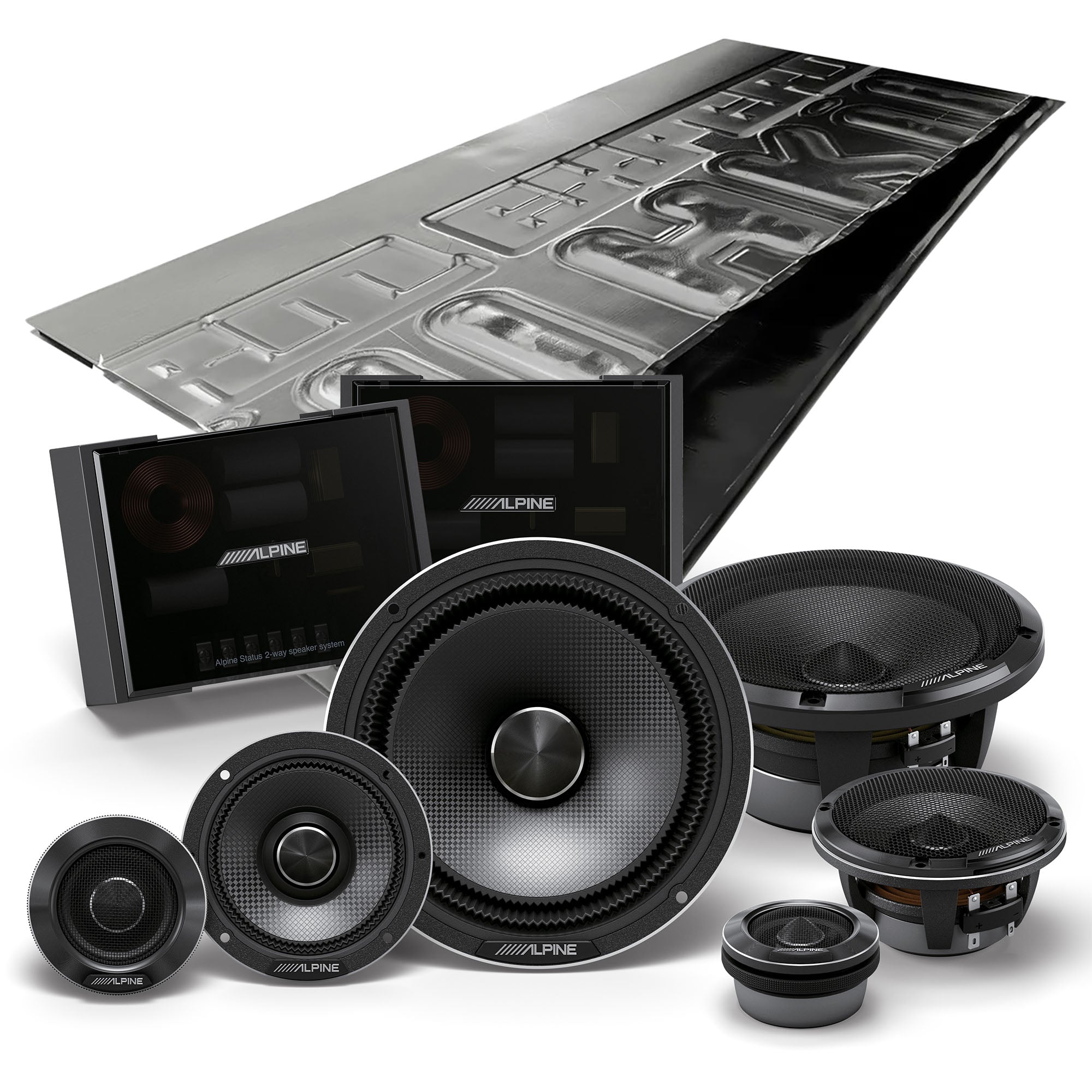Alpine HDZ-653, Status Series Hi-Res 6.5" 3-Way Speakers + Damping Kit Bundle