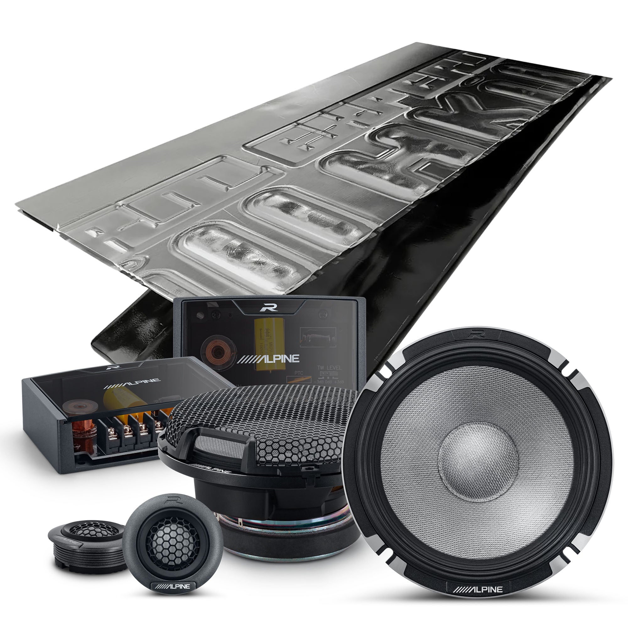 Alpine R2-S652, R Series 6.5" Pro 2-Way Hi-Res Speakers+ Damping Kit Bundle