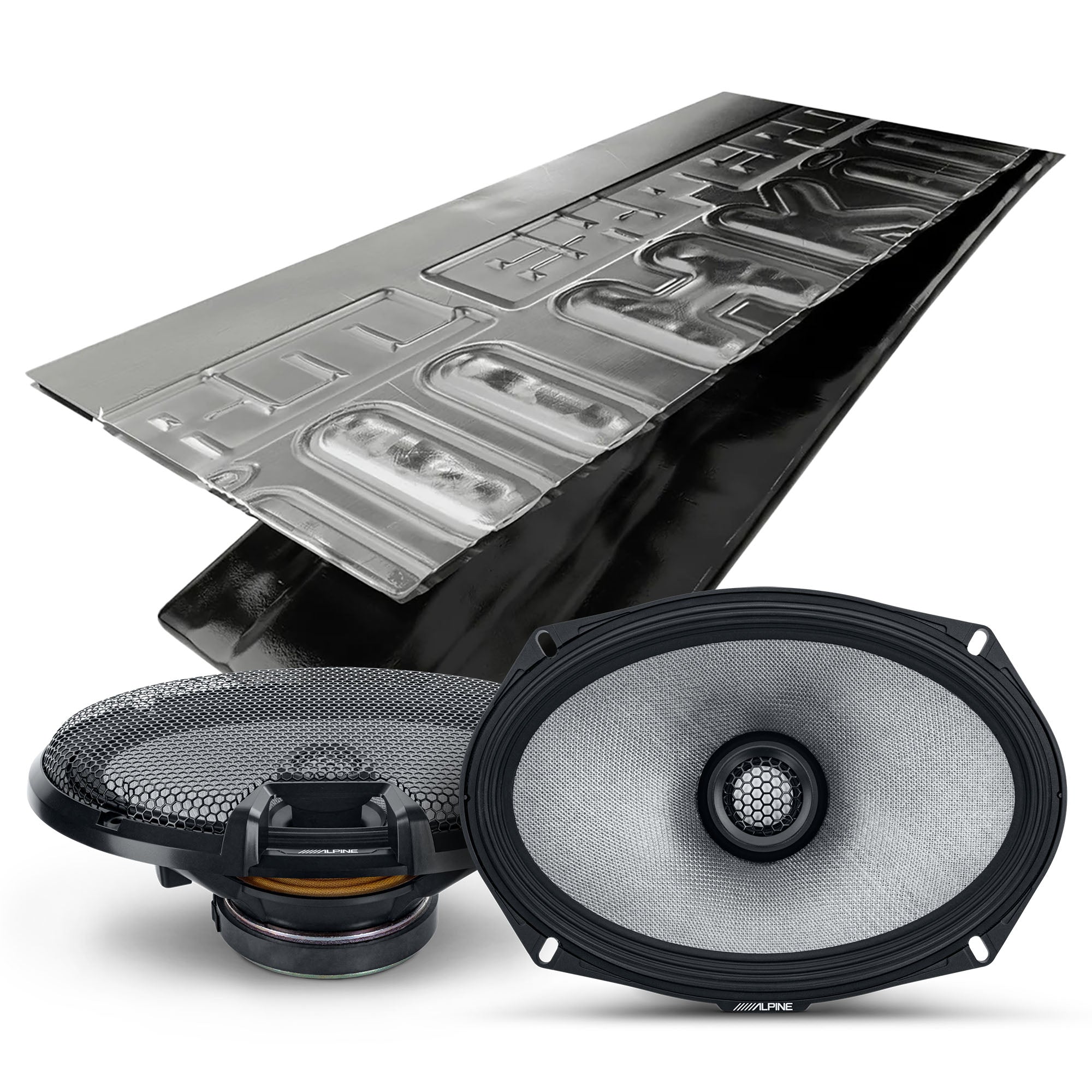 Alpine R2-S69, R Series 6x9" 2-Way Hi-Res Speakers + Sound Damping Kit Bundle