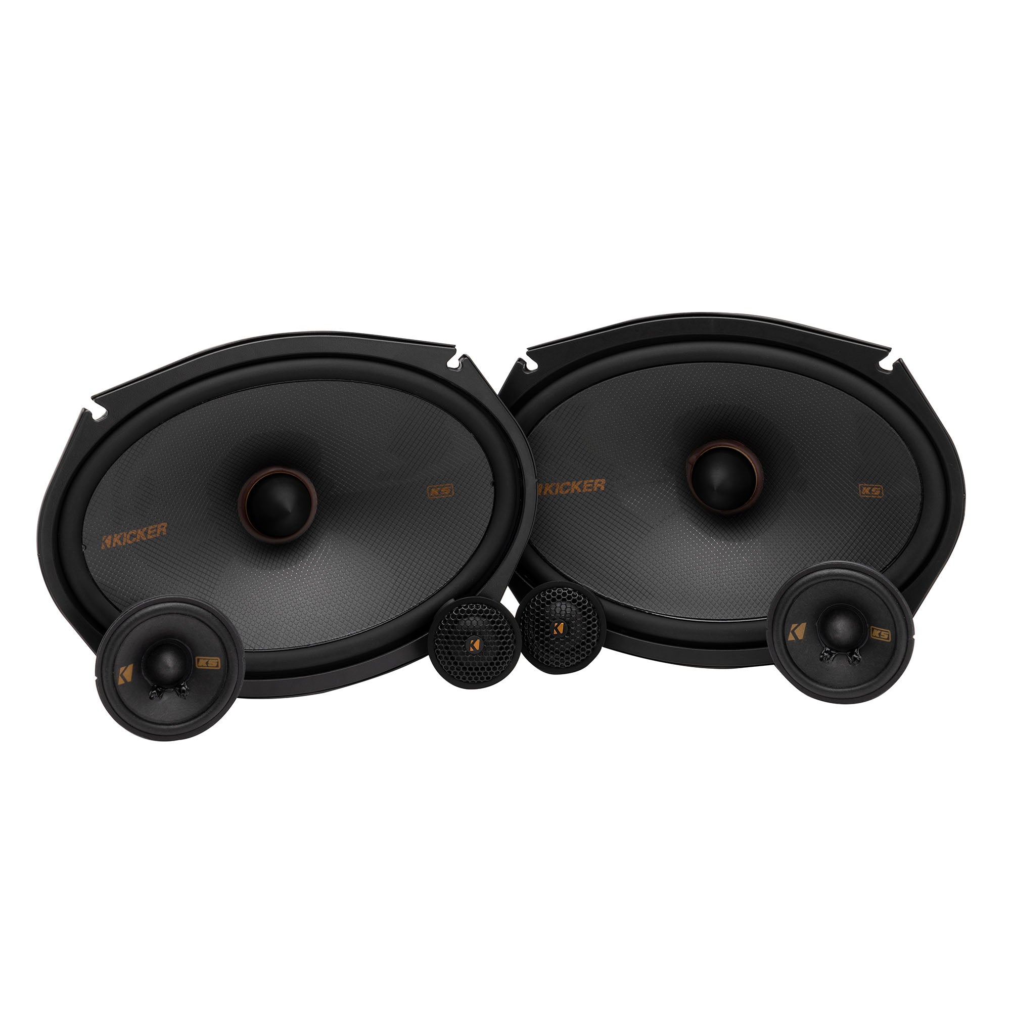 Kicker KSS369, KS Series 6x9" 3-Way 4 Ohm Component Speakers + Damping Kit Bundle