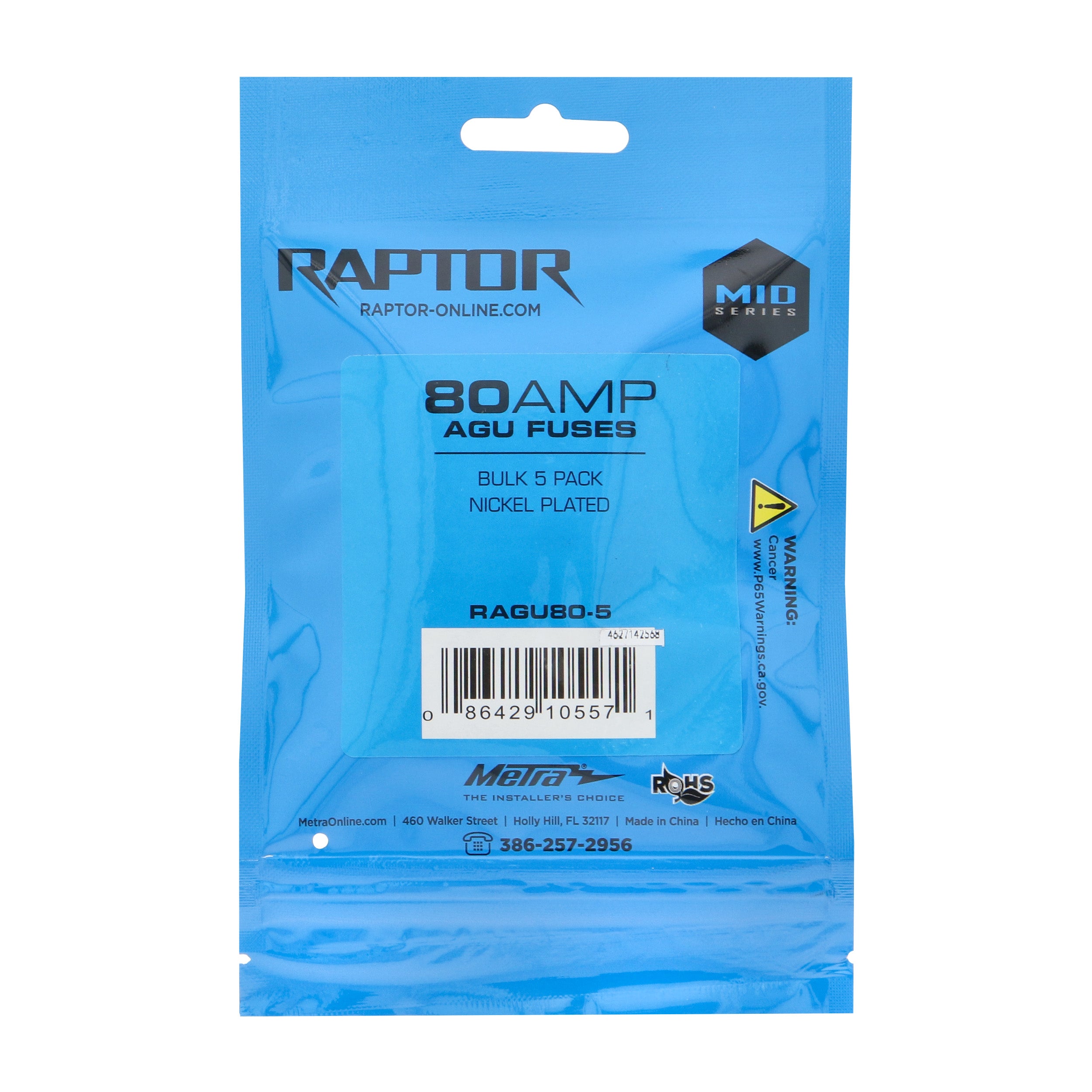 Raptor RAGU80-5, (5)Fuses AGU 80 Amp