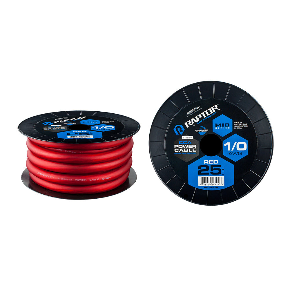 Raptor R4R0-25, Wire 1/0ga 25' Red CCA