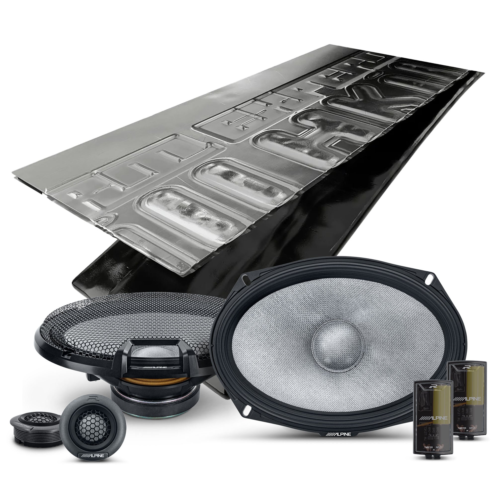 Alpine R2-S69C, R Series 6x9" 2-Way Hi-Res Speakers+ Sound Damping Kit Bundle