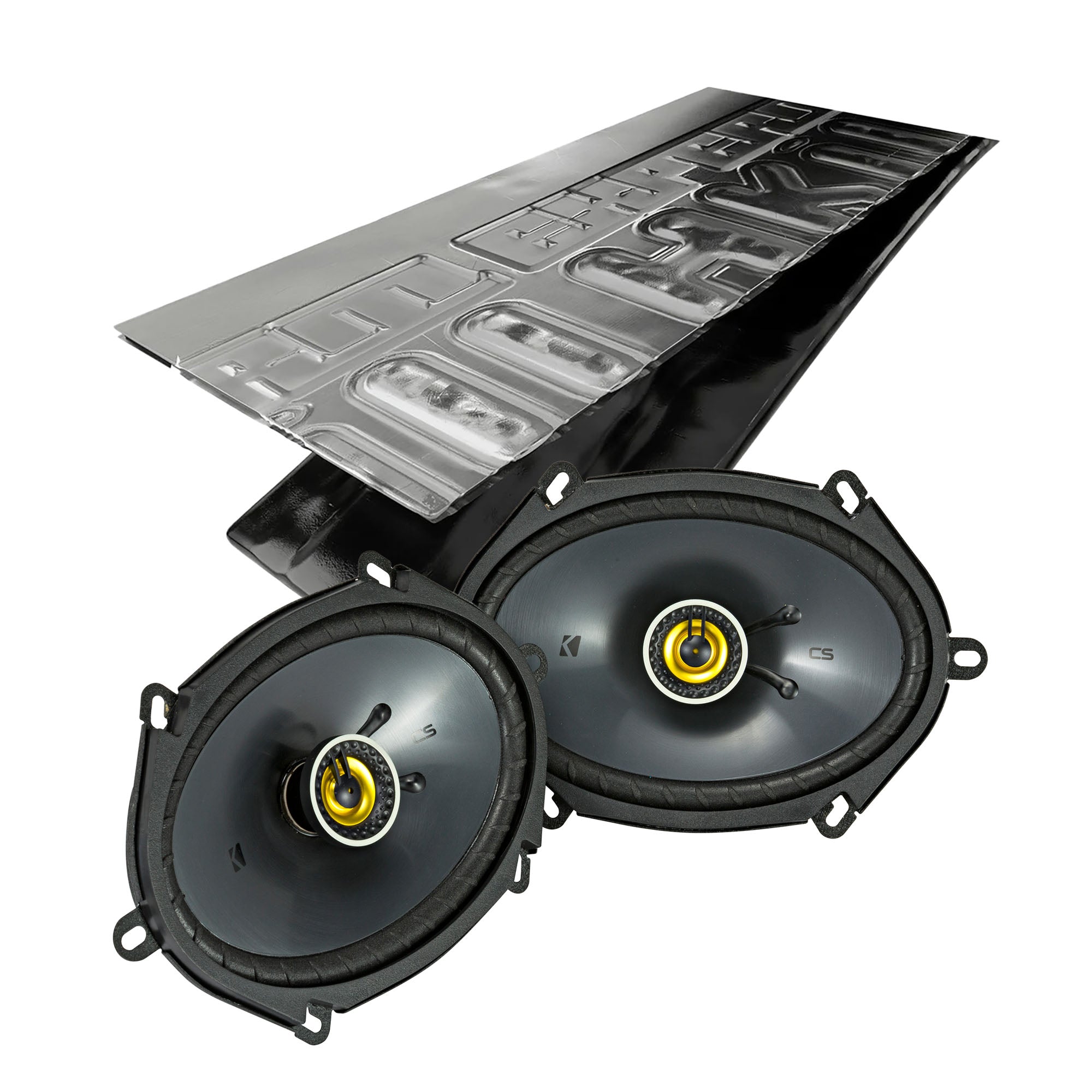 Kicker CSC684, CS Series 6x8" 2 Way Coaxial Car Speakers + Damping Kit Bundle