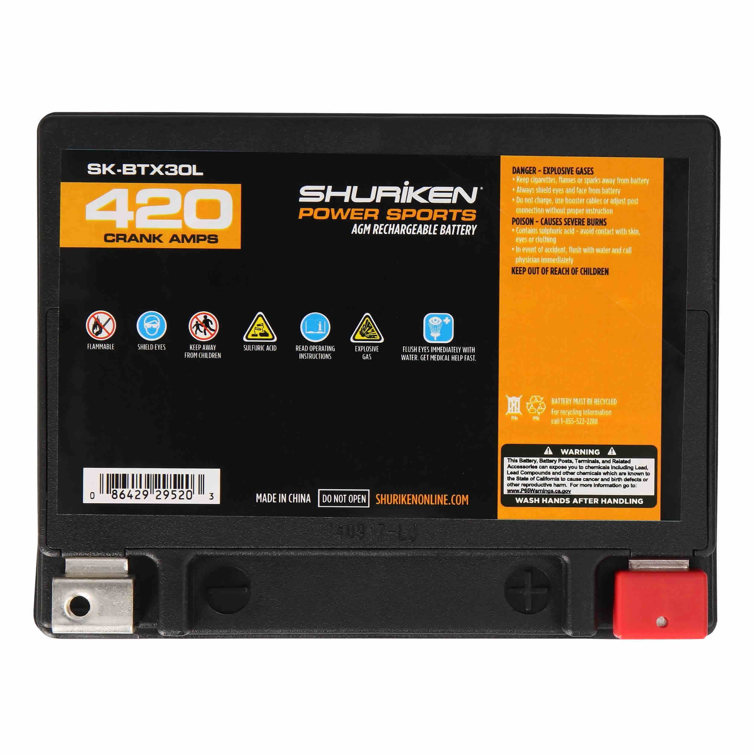 Shuriken SK-BTX30L, OE Battery JIS 420CCA/30AH