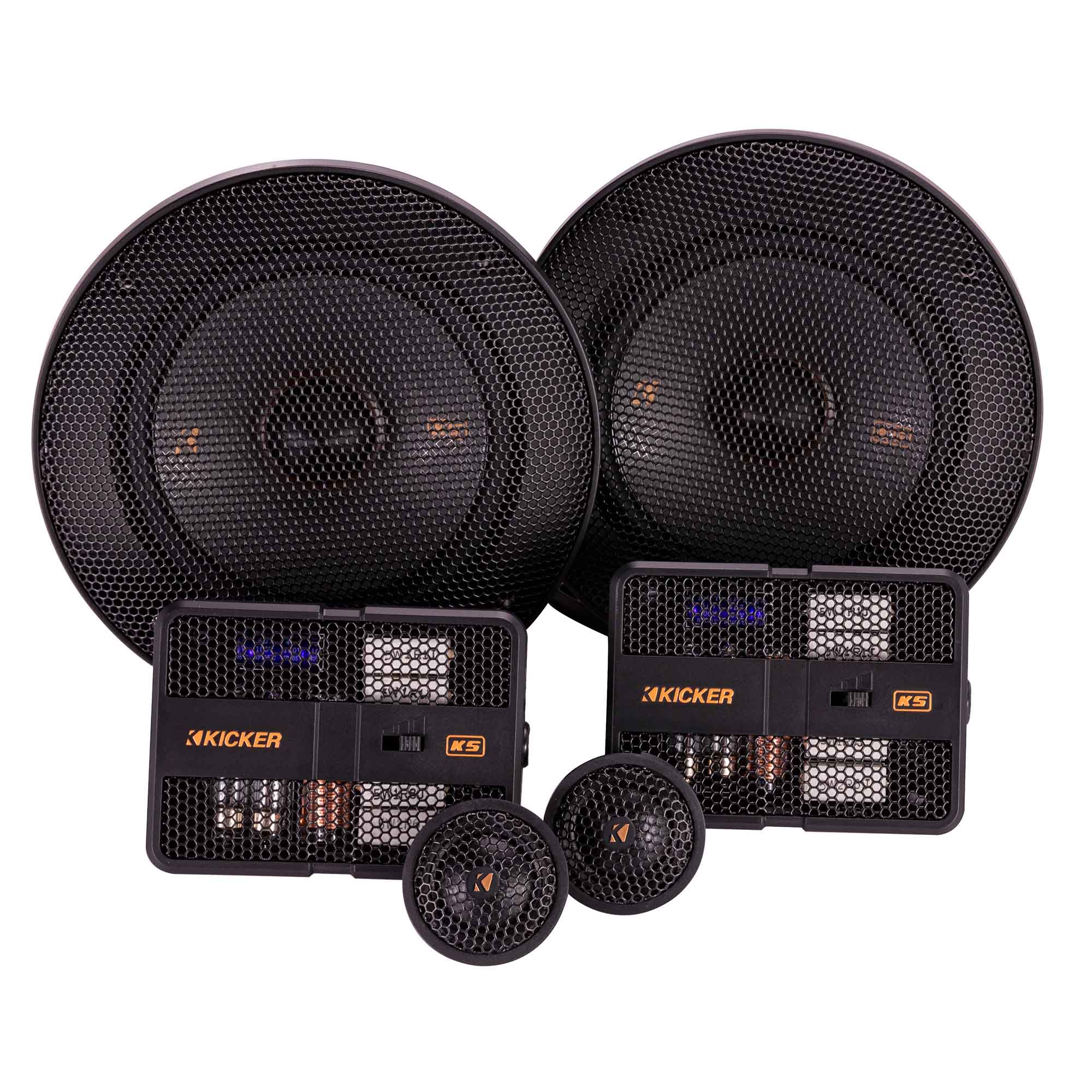 Kicker KSS50, KS Series 5.25" 2-Way 4 Ohm Component Speakers + Damping Kit Bundle