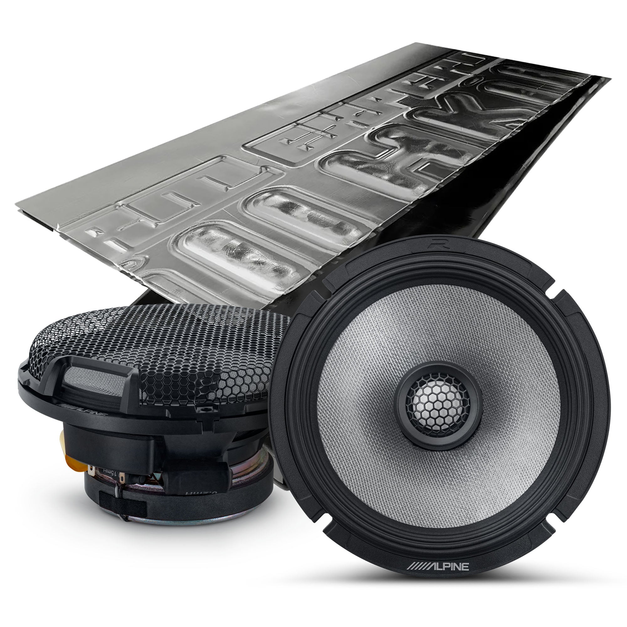 Alpine R2-S65, R Series 6.5" 2-Way Hi-Res Speakers + Damping Kit Bundle