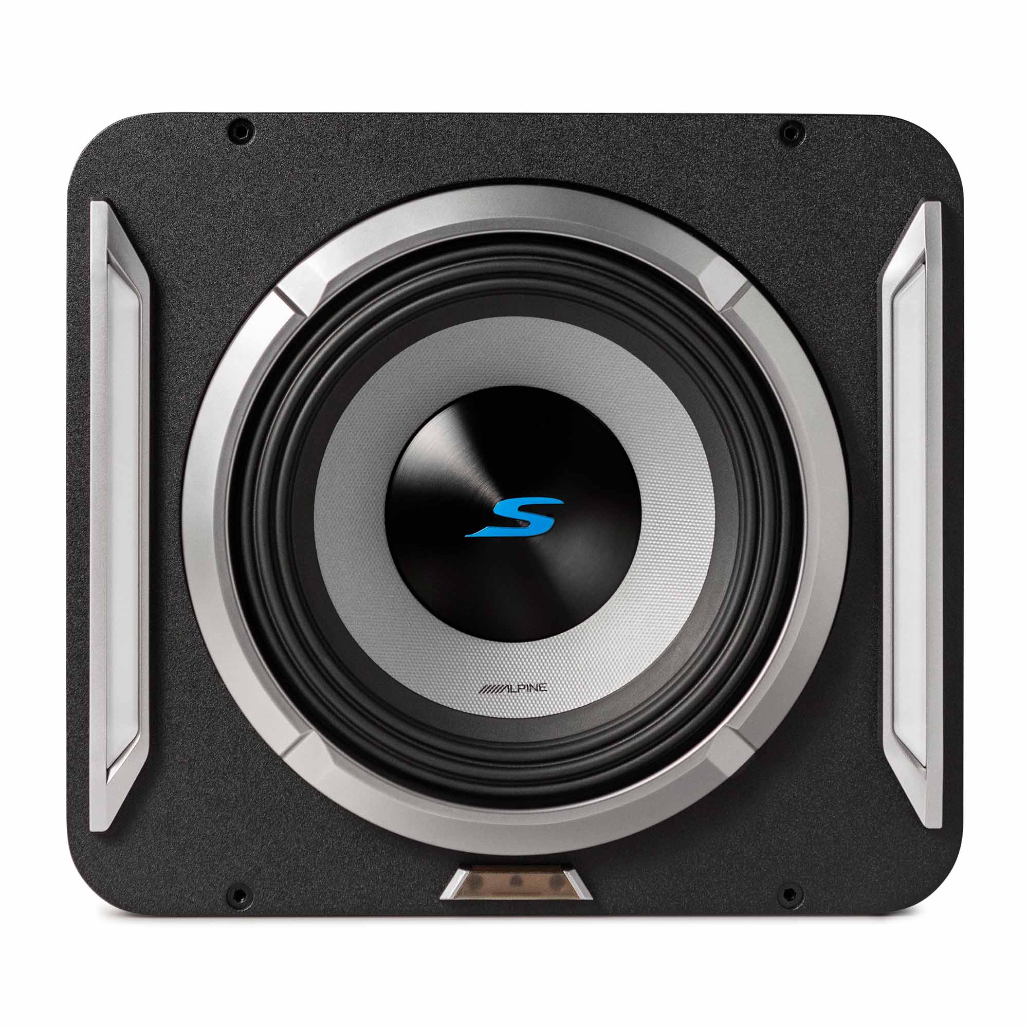2x Alpine S2-SB8, 8” PrismaLink™ S-Series Subwoofer Wedge Enclosure - Pair + KTX-LK8 Linking Kit