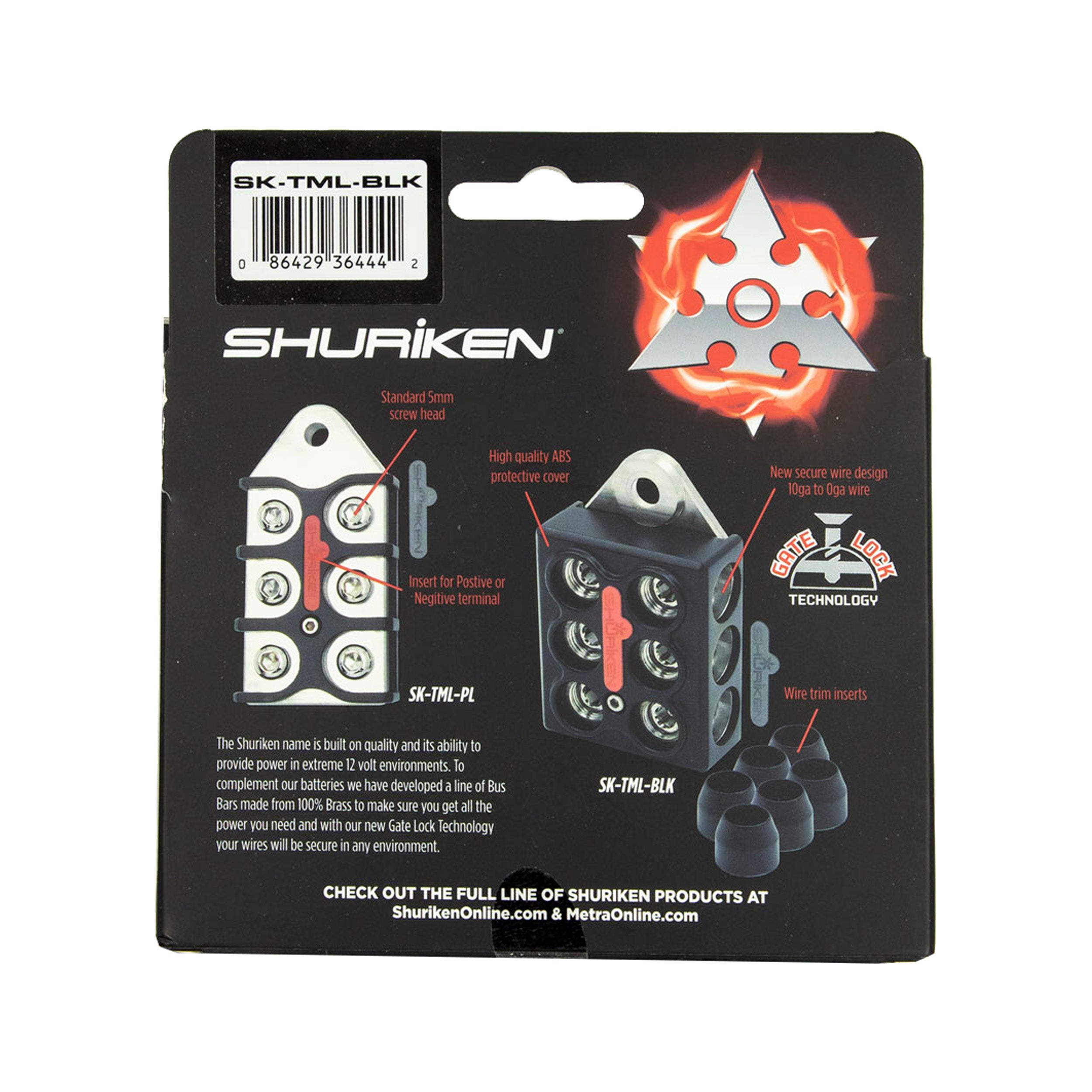 Shuriken SK-TML-BLK, Bus Bar Block 10-0ga Brass