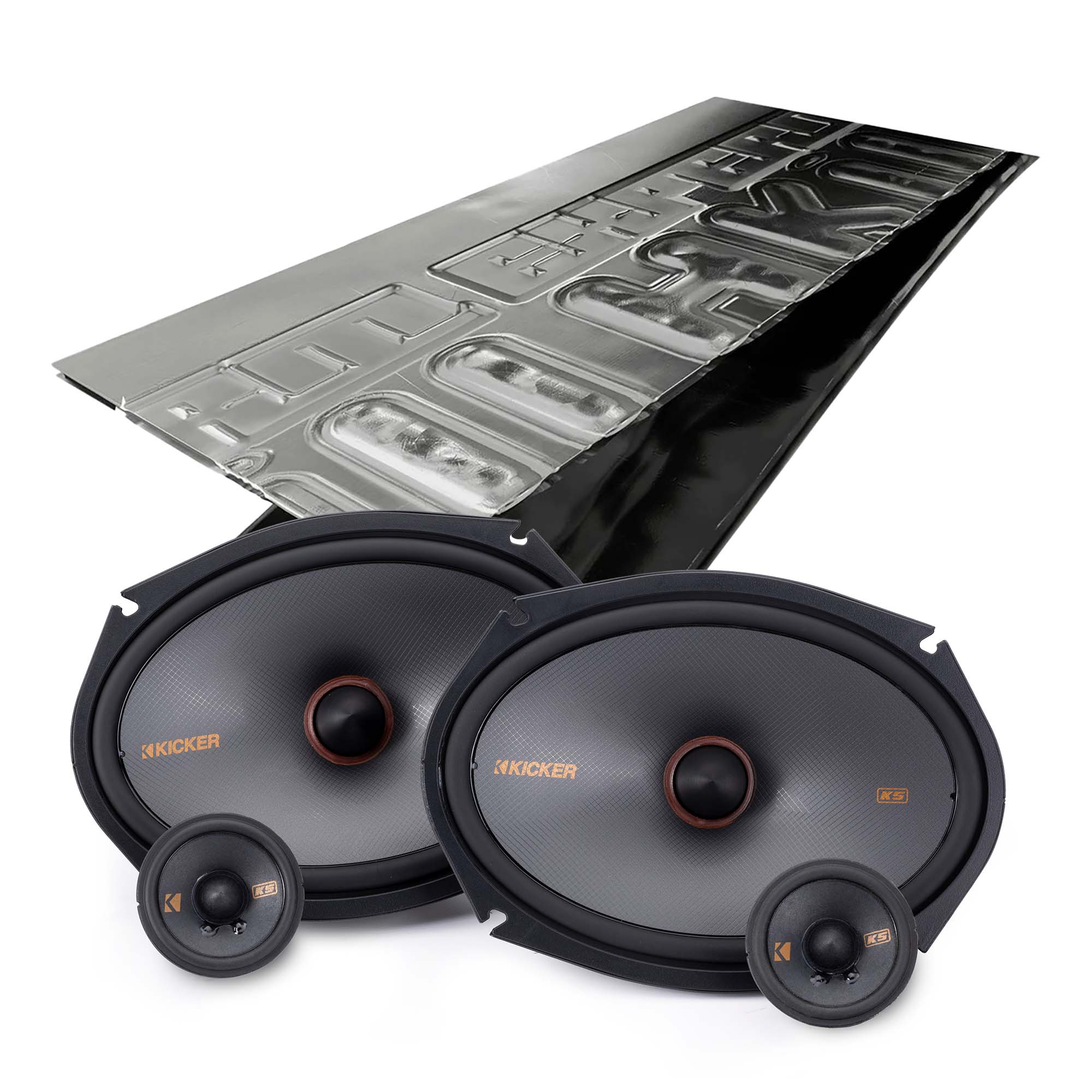 Kicker KSS269, KS Series 6x9" 2-Way 4 Ohm Component Speakers + Damping Kit Bundle