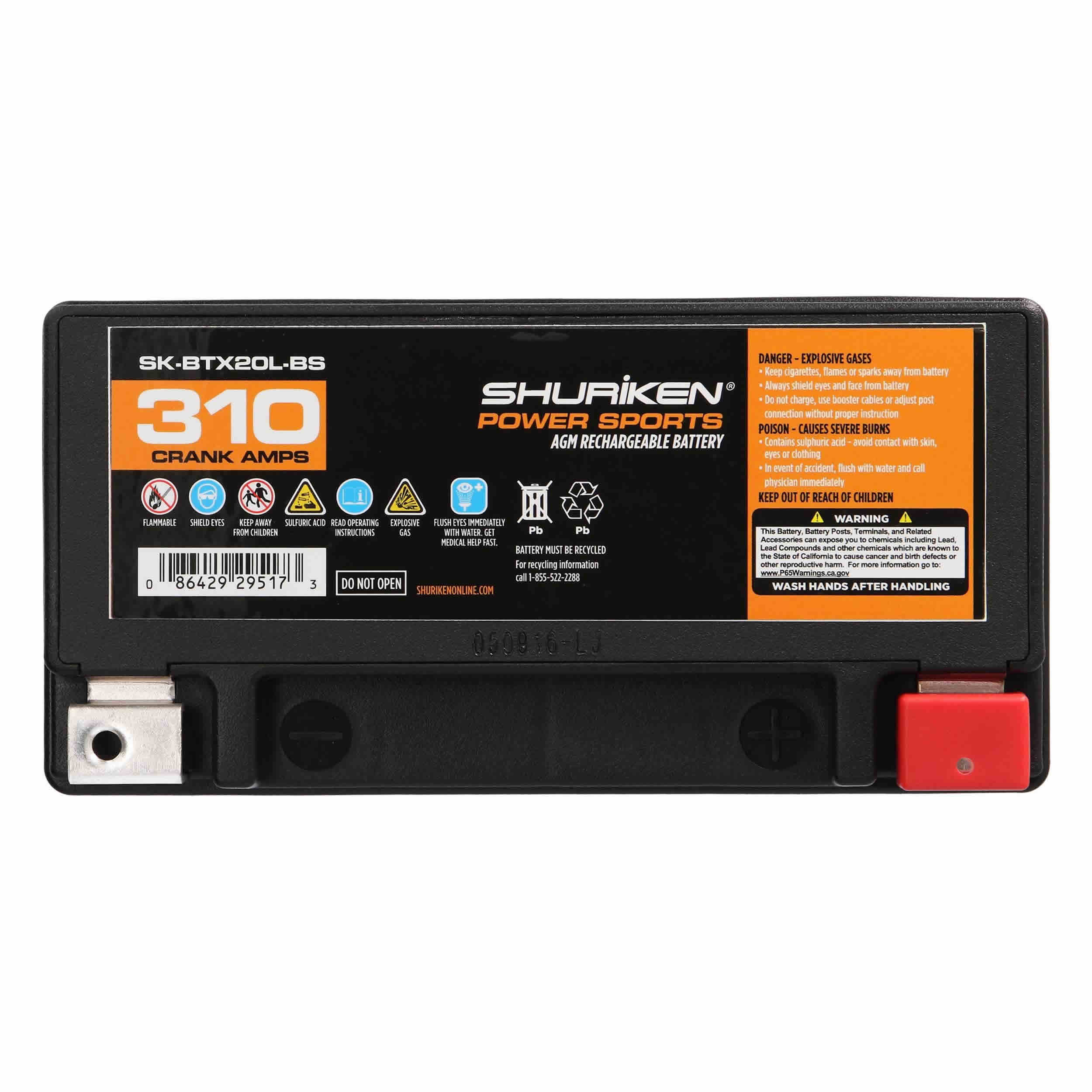Shuriken SK-BTX20L-BS, OE Battery JIS 310CCA/18AH