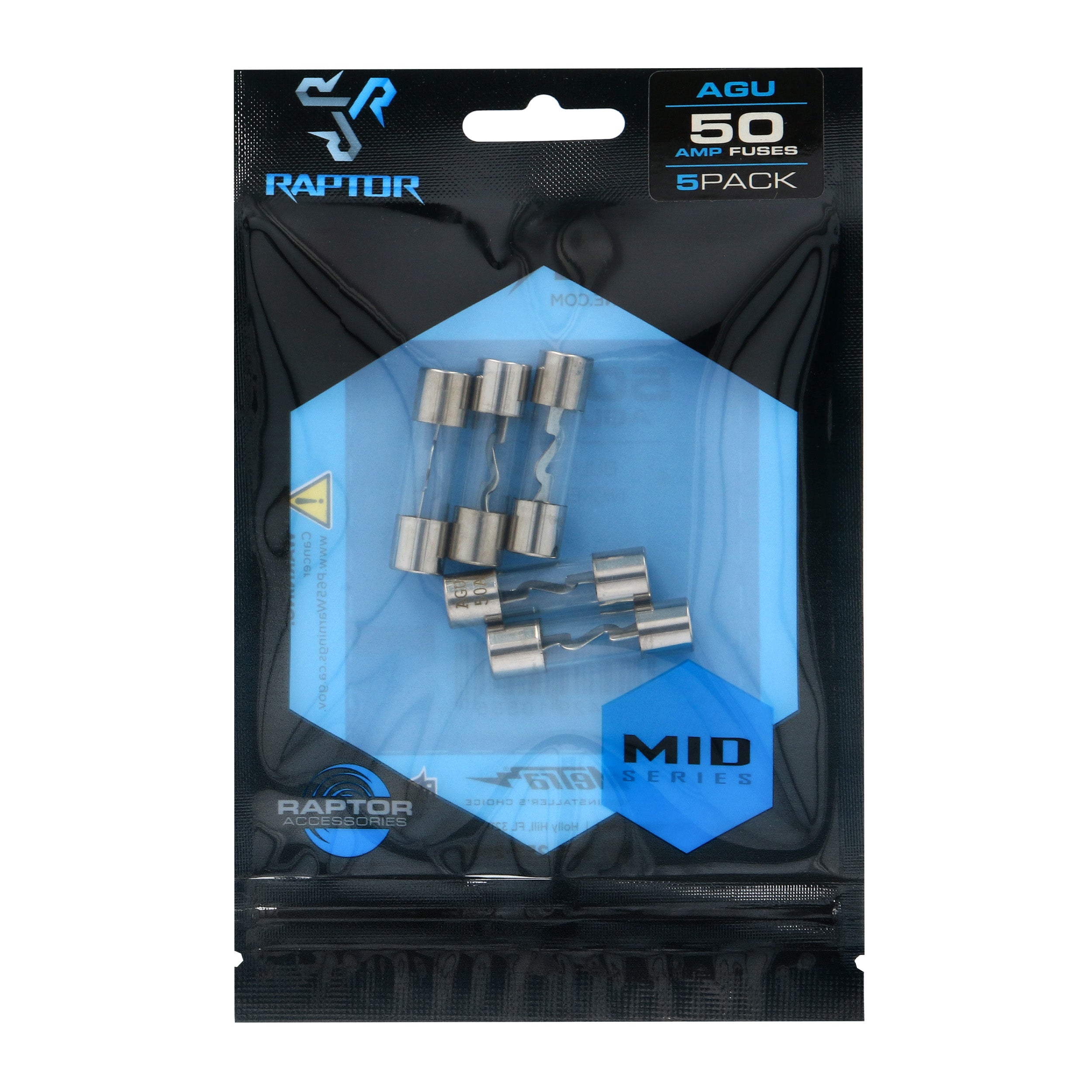 Raptor RAGU50-5, (5)Fuses AGU 50 Amp