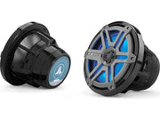 JL Audio M880-CCX-SG-TLD-B, M Series Marine 8.8" Cockpit Coaxial Speakers With LED, Infinite Baffle, Titanium/Black Sport Grille, 125W