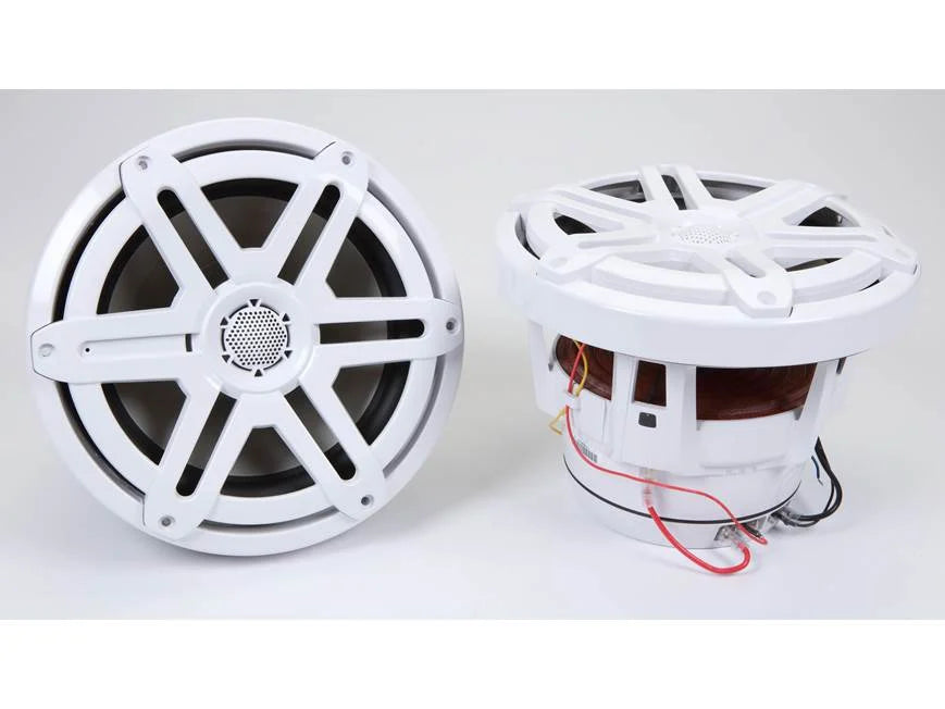 JL Audio M880-CCX-SG-WLD-B, M Series Marine 8.8" Cockpit Coaxial Speakers With LED, Infinite Baffle, White Sport Grille, 125W