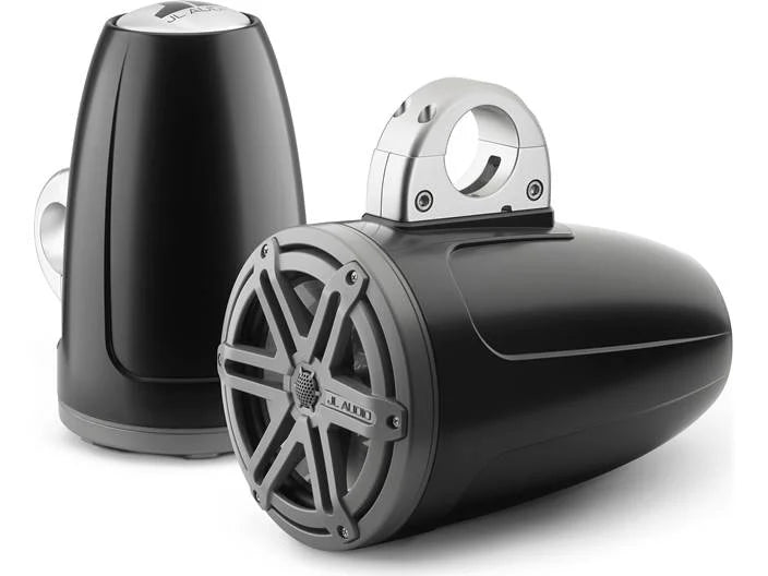JL Audio MX770-ETXv3-SG-TK, MX Series Marine 7.7" Tower Coaxial Speakers, Titanium/Black Sport Grille, 70W