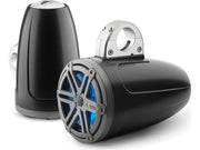 JL Audio MX770-ETXv3-SG-TKLD-B, MX Series Marine 7.7" Tower Coaxial Speakers With LED, Titanium/Black Sport Grille, 70W