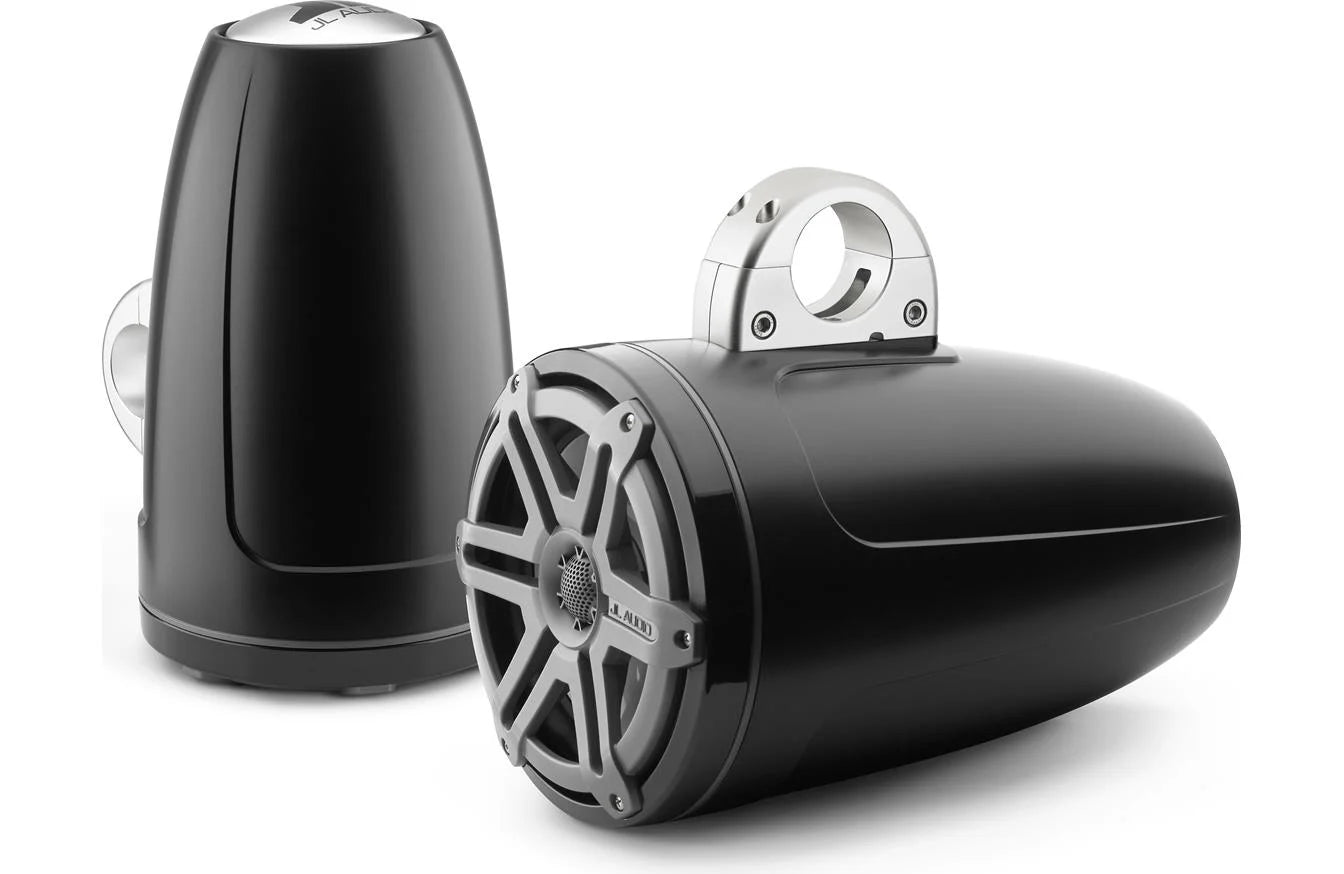 JL Audio M880-ETXv3-SG-TK, M Series Marine Tower  8.8" Coaxial Speakers, Titanium/Black Sport Grille, 125W