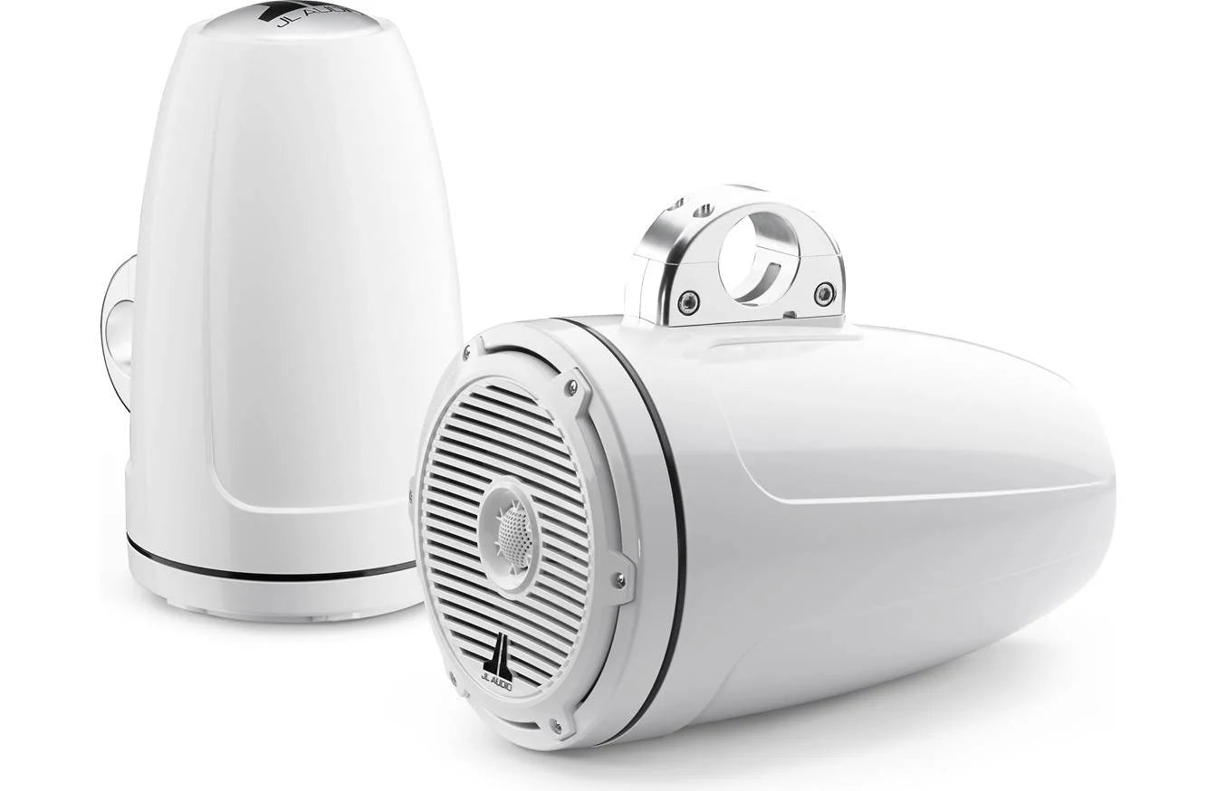 JL Audio M880-ETXv3-CG-WH, M Series Marine Tower  8.8" Coaxial Speakers, White Classic Grille, 125W